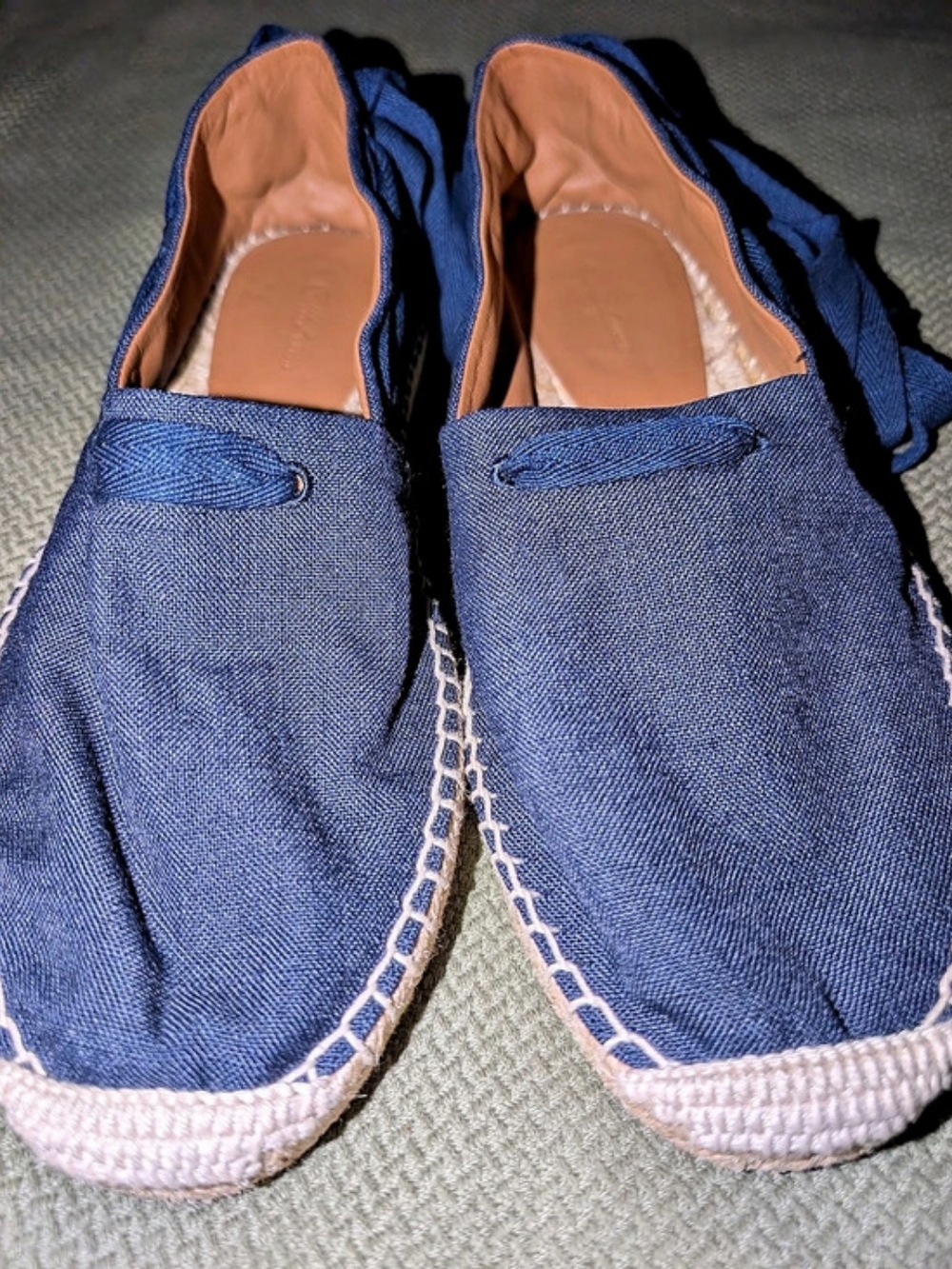 Ralph Lauren Canvas Lace-Up Espadrille Blue Espadrille Flats US 8.5